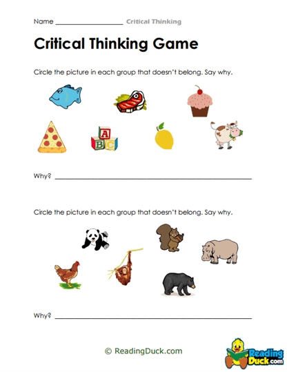 Odd One Out Worksheet