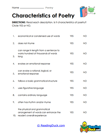 Yes or No Traits Worksheet