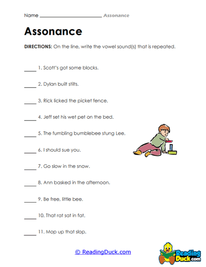 Vowel Sound Hunt Worksheet