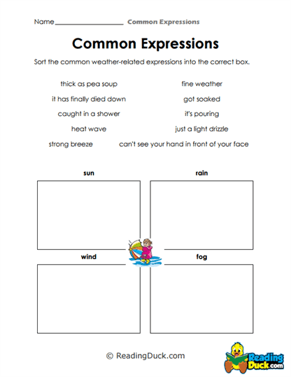 Weather Words Worksheet