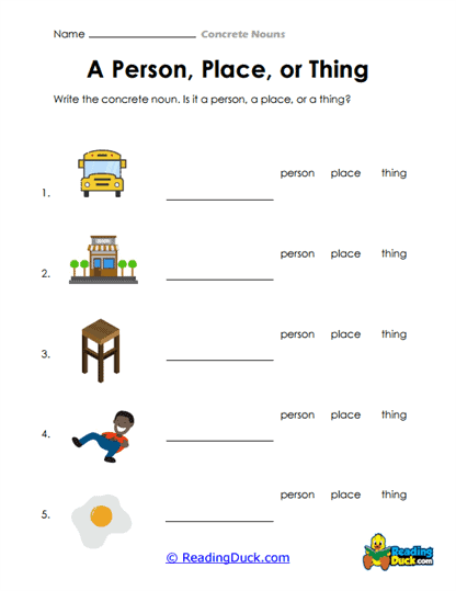 Noun Detective Worksheet