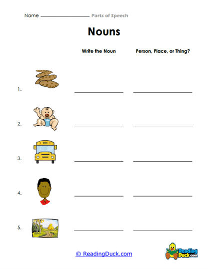 Noun Fun Worksheet