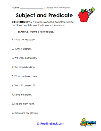 Subject Splitter Worksheet
