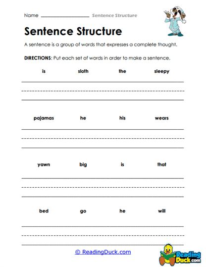 Sleepy Sloth Worksheet