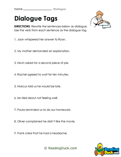 Tag Talk Worksheet