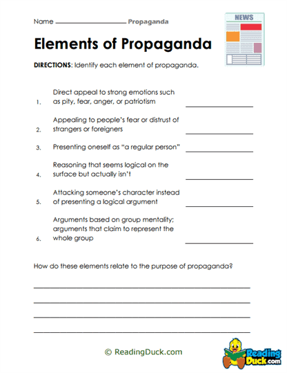 Propaganda Basics Worksheet