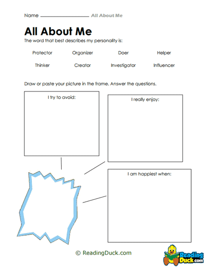 Personality Peek Worksheet