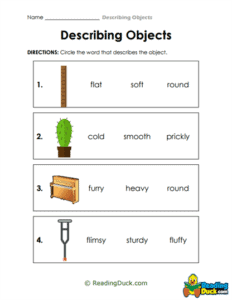 Describing Objects Worksheets | Writing Series | Reading Duck.com