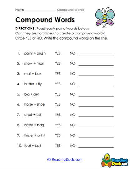 Word Pair Check Worksheet
