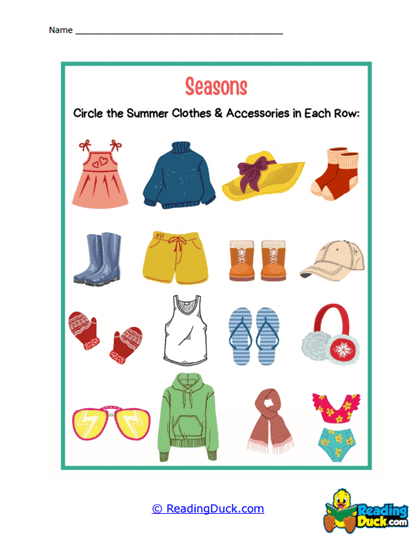 Summer Style Worksheet