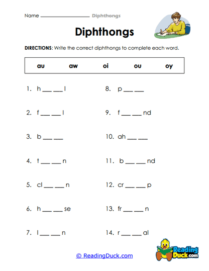 Vowel Filler Worksheet