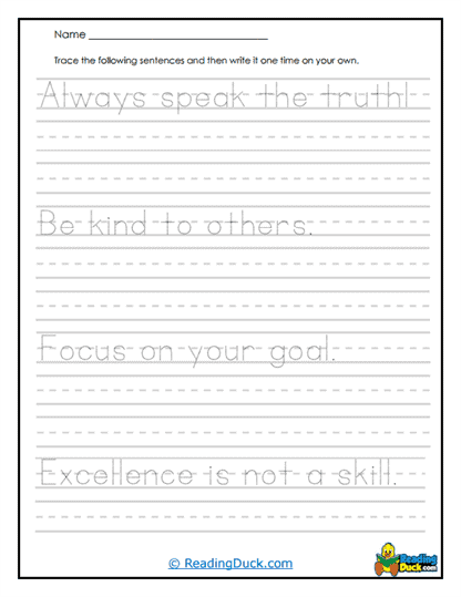 Truth Talk Worksheet