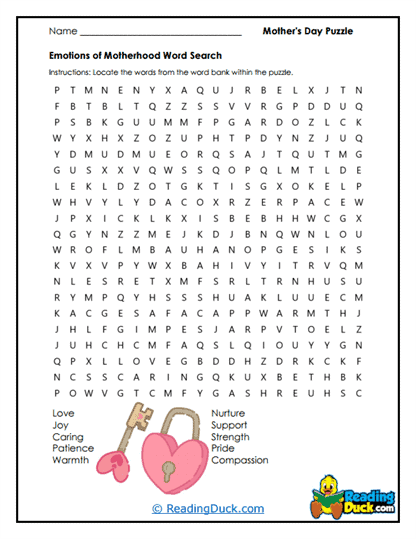 Motherly Emotions Worksheet