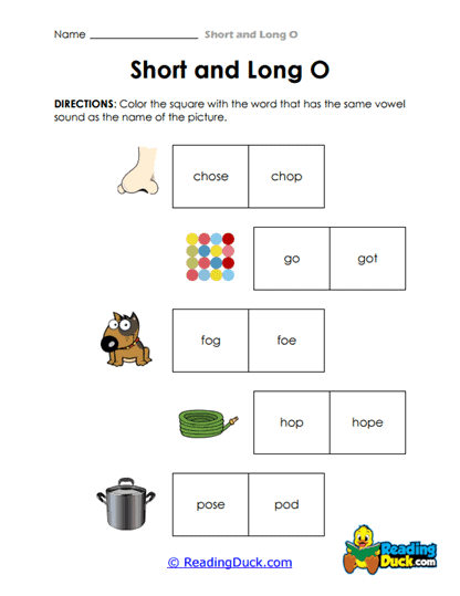 Vowel Match Worksheet