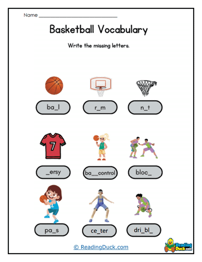 Word Fill Slam Worksheet