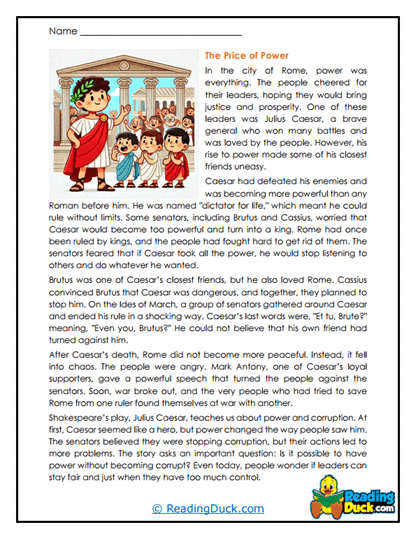 Power Struggle Worksheet