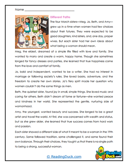 Louisa May Alcott's Little Women Worksheets