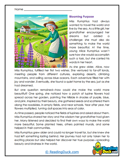 Blooming Purpose Worksheet