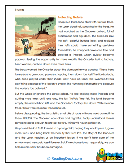 The Lorax Worksheets