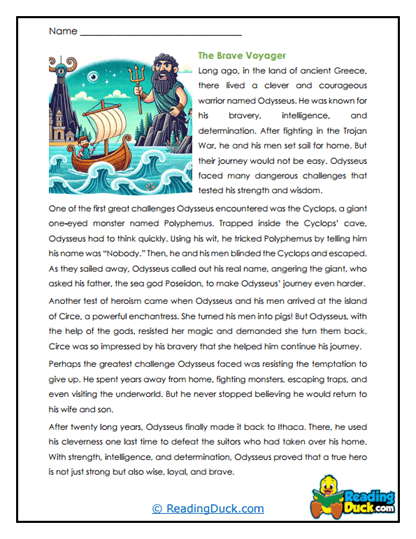 "The Odyssey" Worksheets