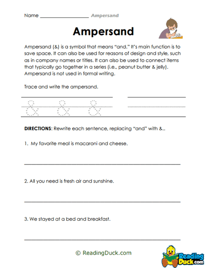 Ampersand Worksheets