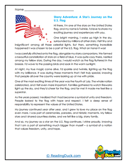 Star on the Flag’s Journey Worksheet
