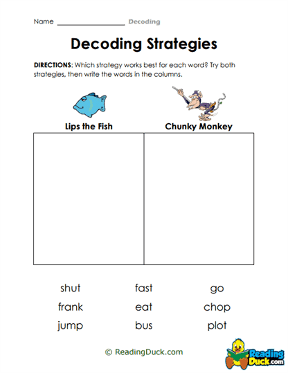 Sound Strategies Worksheet