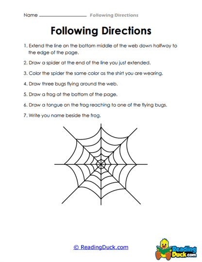 Spider Sketch Worksheet