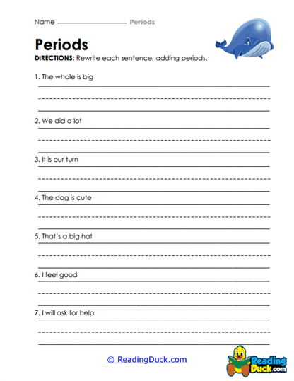 Repetition with Periods Worksheet