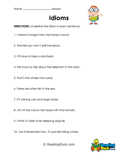 Underline and Understand Worksheet