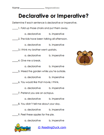 Statement Sorter Worksheet
