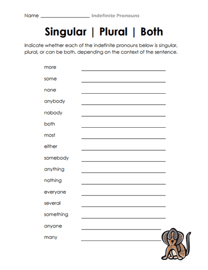 Pronoun Sorters Worksheet