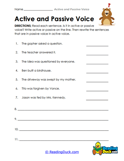 Voice Shifters Worksheet