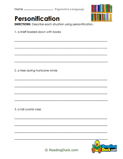 Personification Play Worksheet