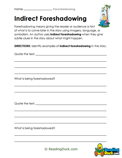 Subtle Hints Worksheet