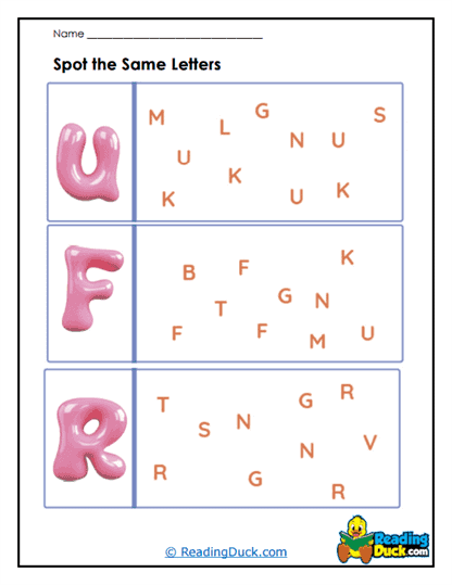 Sticky Letters Worksheet