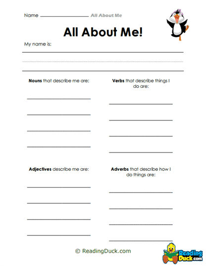 Parts of Me Worksheet