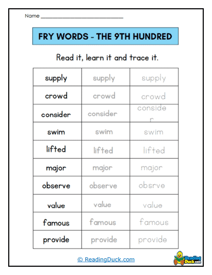 Trace and Learn Worksheet