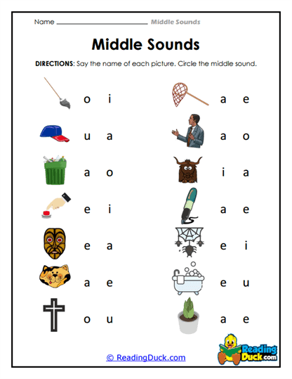 Vowel Match Worksheet
