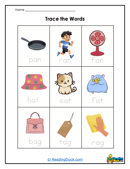 Short 'a' Words Worksheet