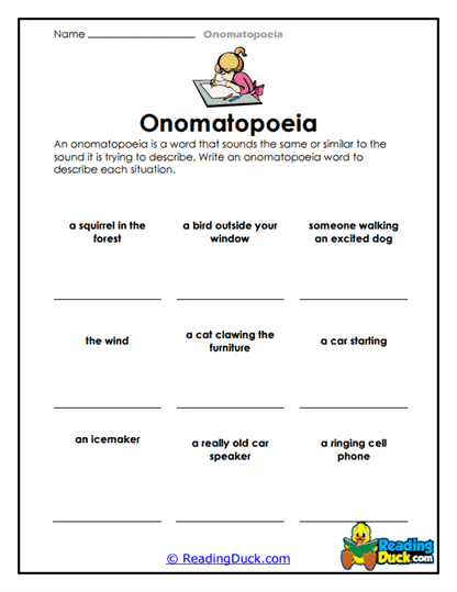 Situational Sounds Worksheet