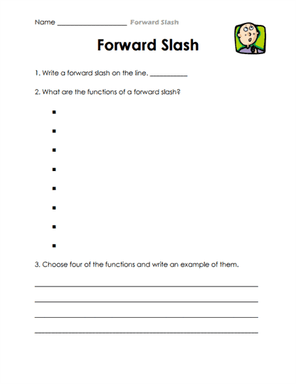 Slash Mastery Worksheet