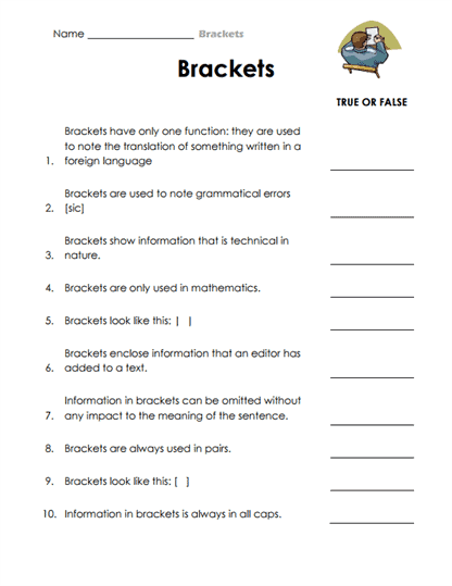 Parentheses Worksheets