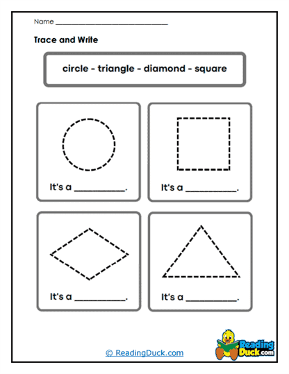 Trace and Identify Worksheet