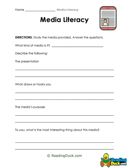Media Hook Hunter Worksheet