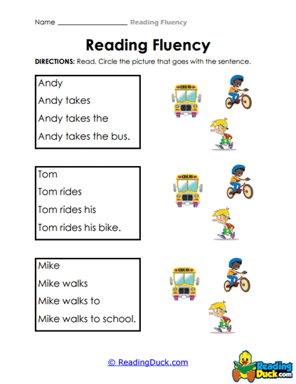School Rides Worksheet