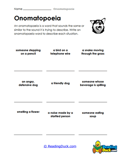 Sound Situations Worksheet