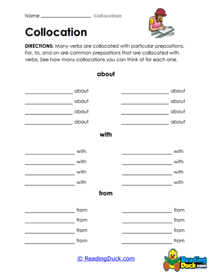 Preposition Pairs Worksheet