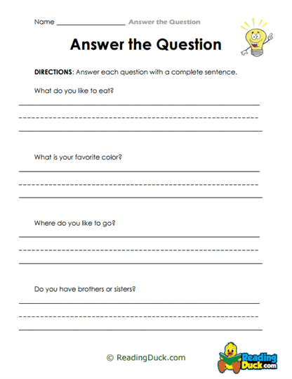 What I Like Worksheet