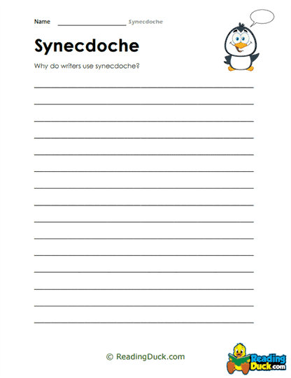 Why Synecdoche? Worksheet